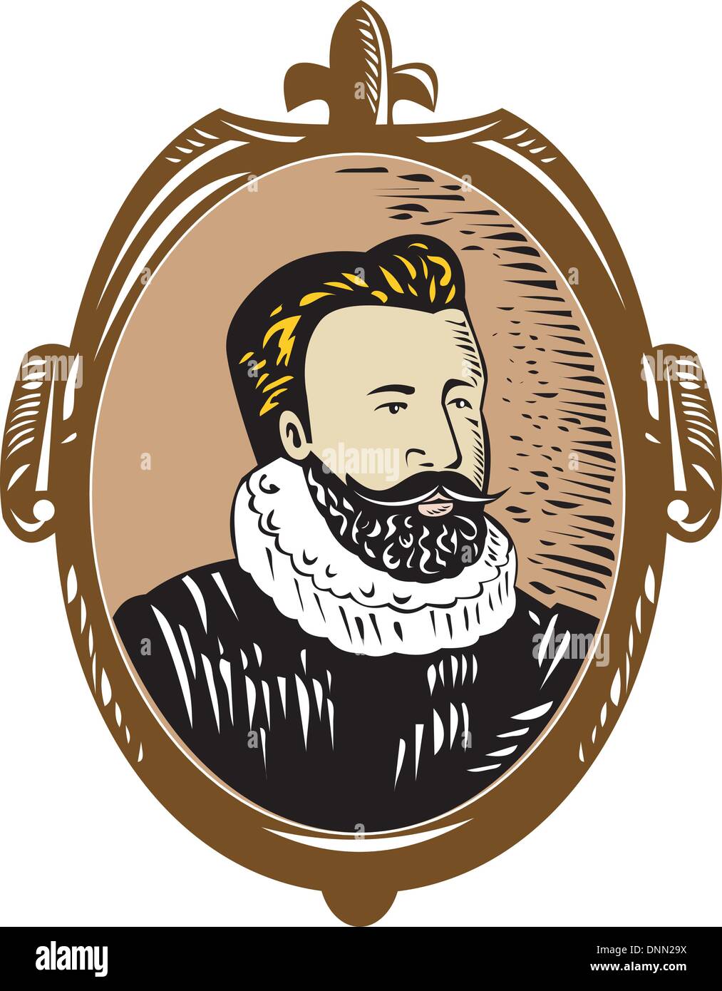 Illustration de héros masculins explorer fait en style rétro. Illustration de Vecteur