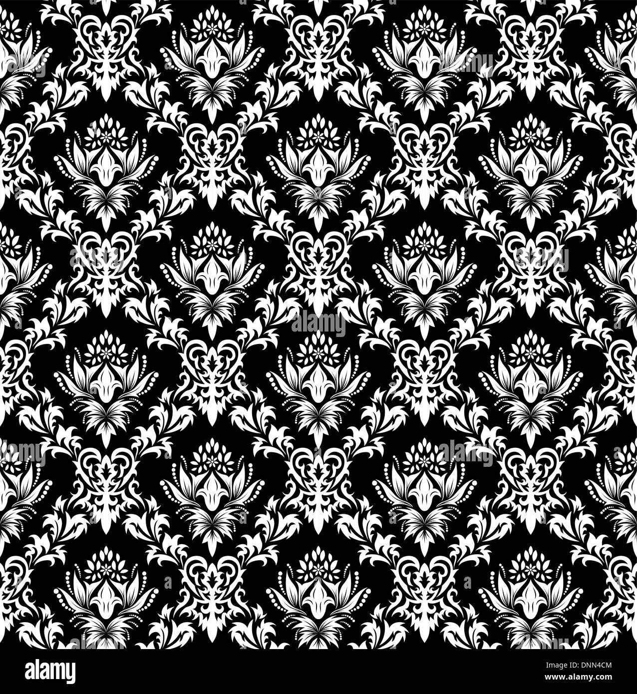 Damask motif vectoriel continu. Pour faire facile modèle transparente juste glisser tous les groupe en bar, nuances et l'utiliser pour remplir les contours. Illustration de Vecteur