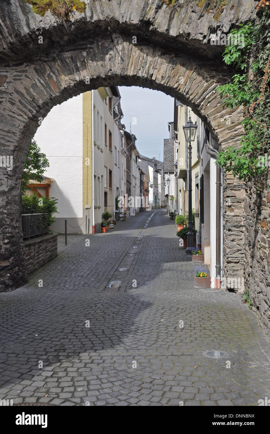 Vieille porte romaine à Boppard Allemagne Banque D'Images