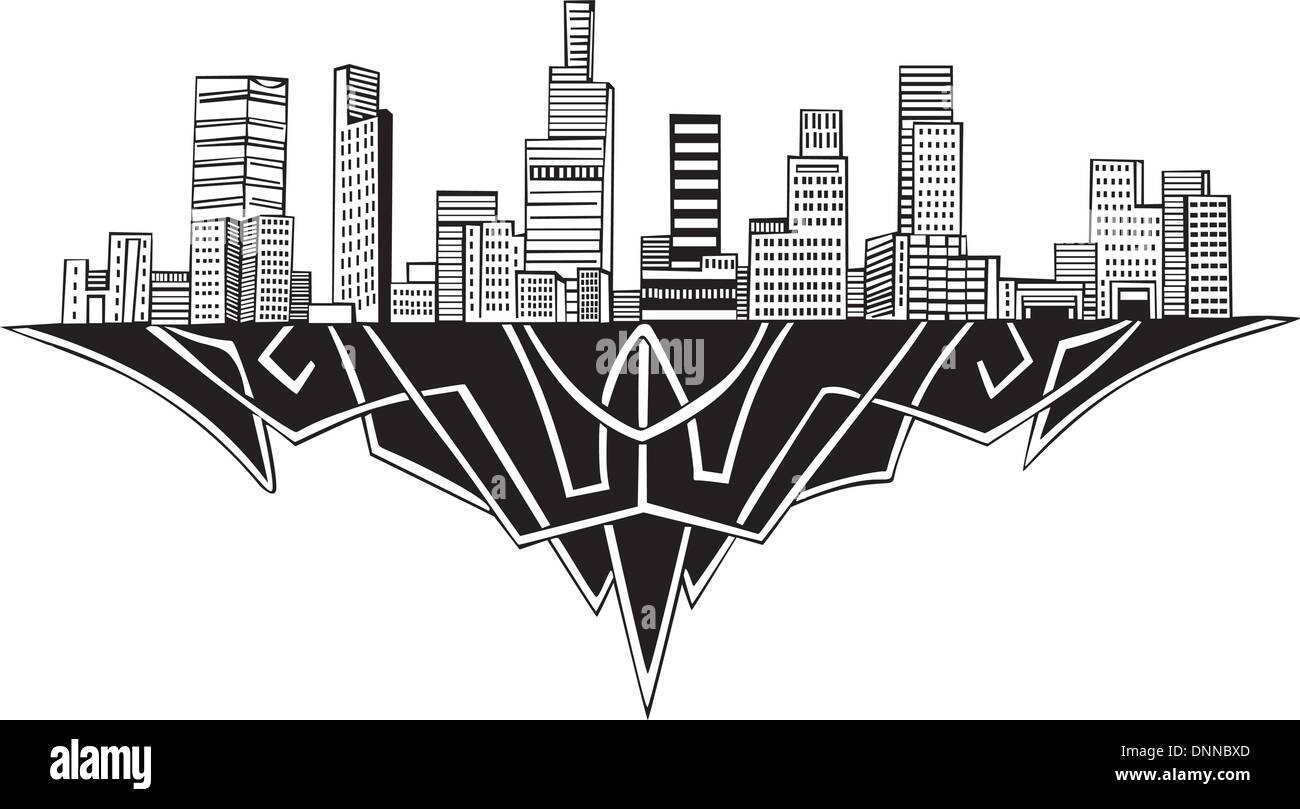 Los Angeles, CA. Noir et blanc illustration vecteur EPS 8. Illustration de Vecteur