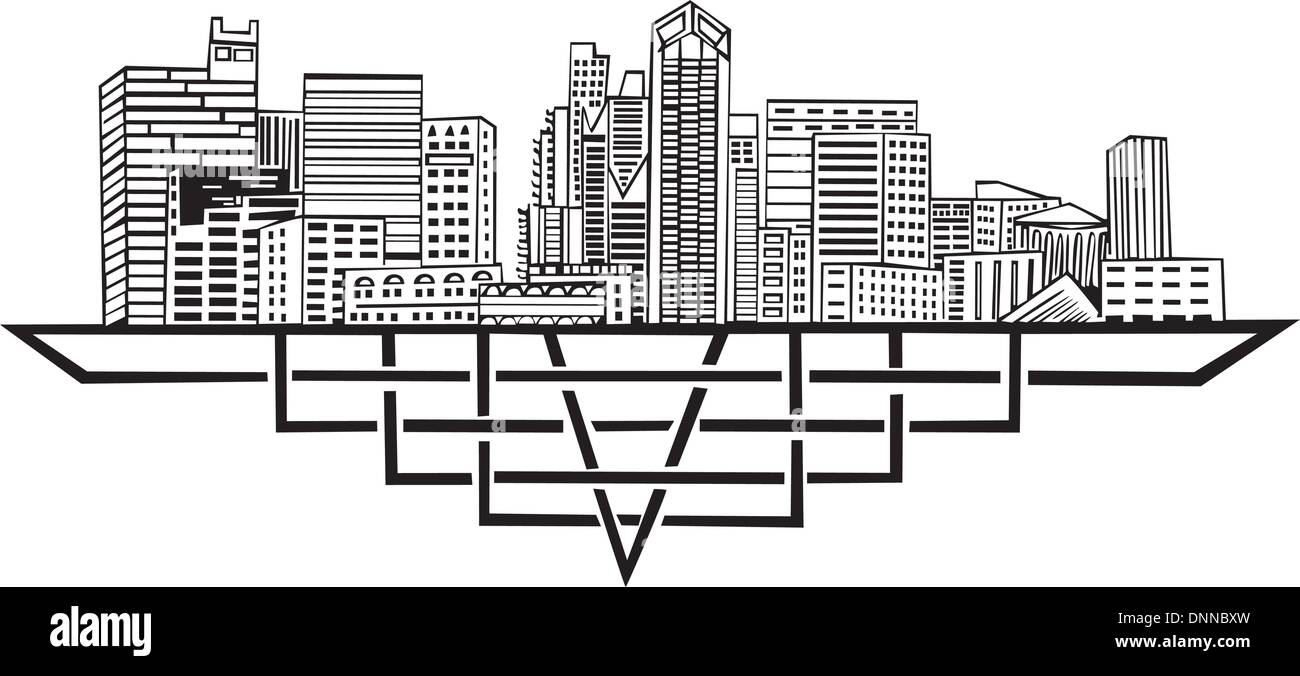 San Diego, CA. Noir et blanc illustration vecteur EPS 8. Illustration de Vecteur