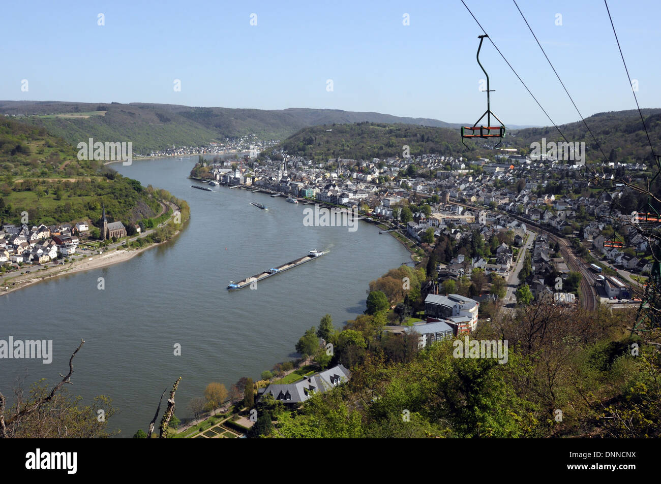 Boppard, Allemagne sur le Rhin, vue panoramique. Banque D'Images