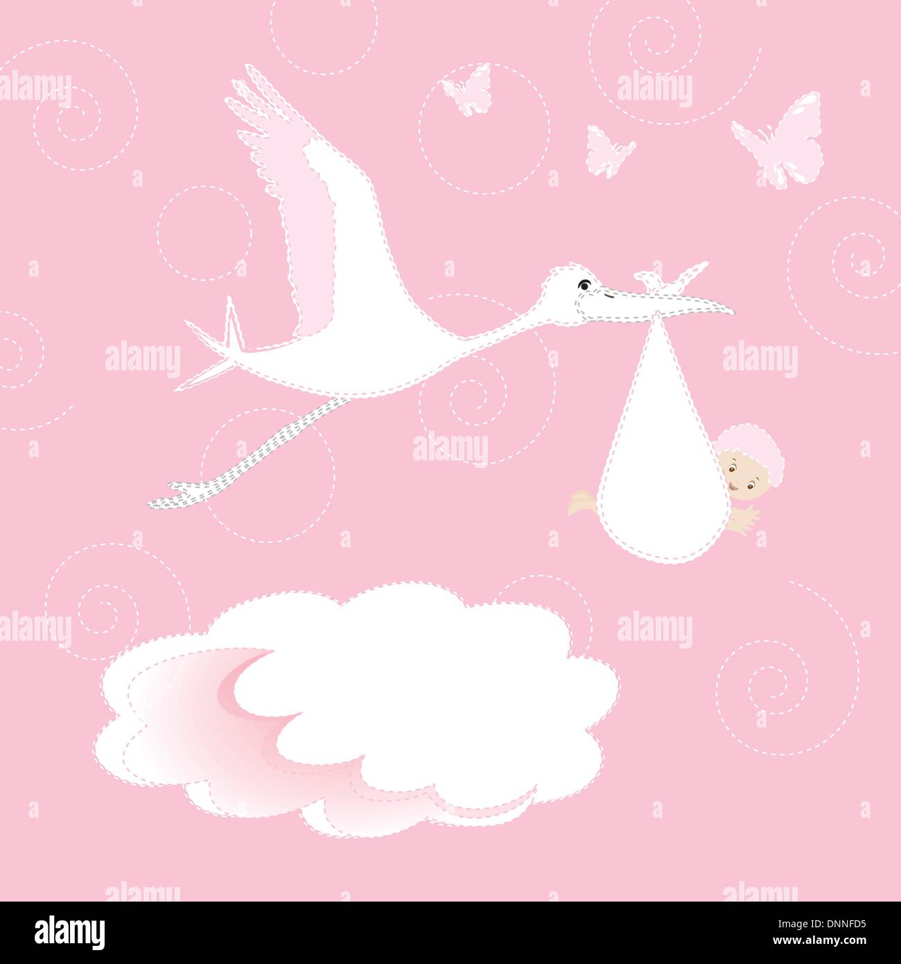 Cigogne Blanche Arrivee Naissance Bebe Fille Image Vectorielle Stock Alamy Cigogne Blanche Arrivee Naissance Bebe Fille Image Vectorielle Stock Alamy