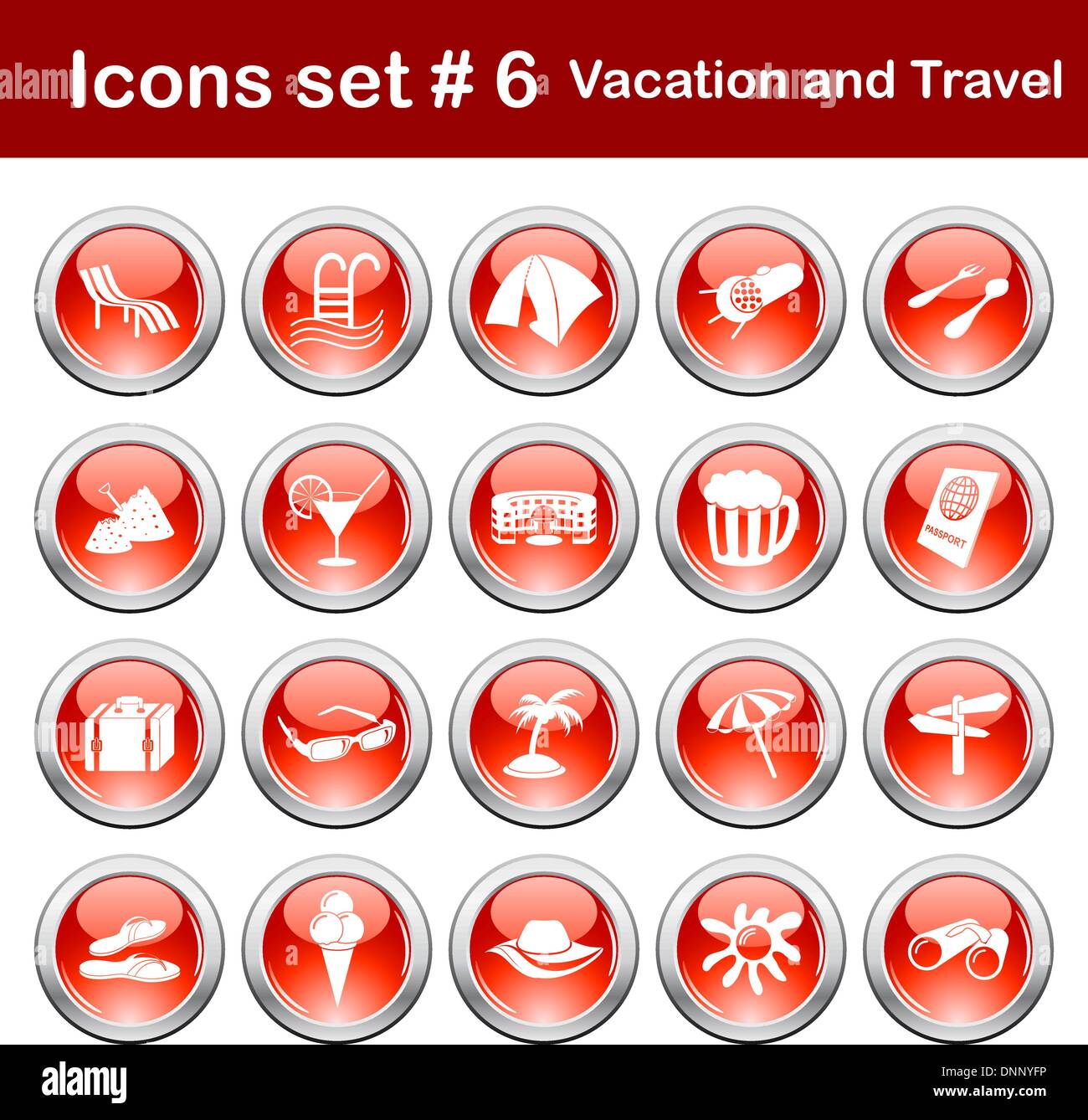 Set de voyage d'autre vecteur web icons Illustration de Vecteur