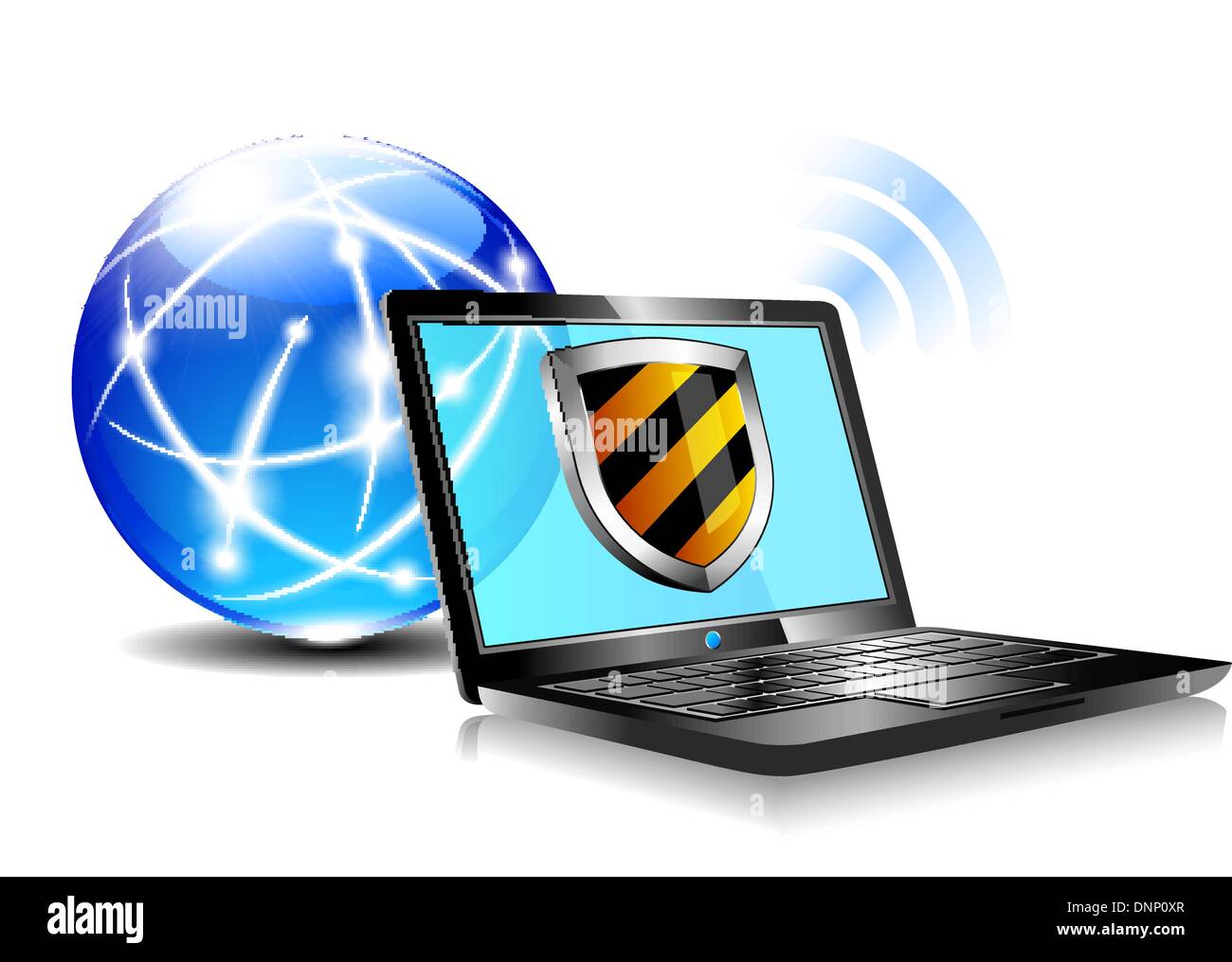 Computer antivirus, pare-feu de sécurité protection de l'ordinateur digital concept - Protection antivirus virus hacker icône Illustration de Vecteur