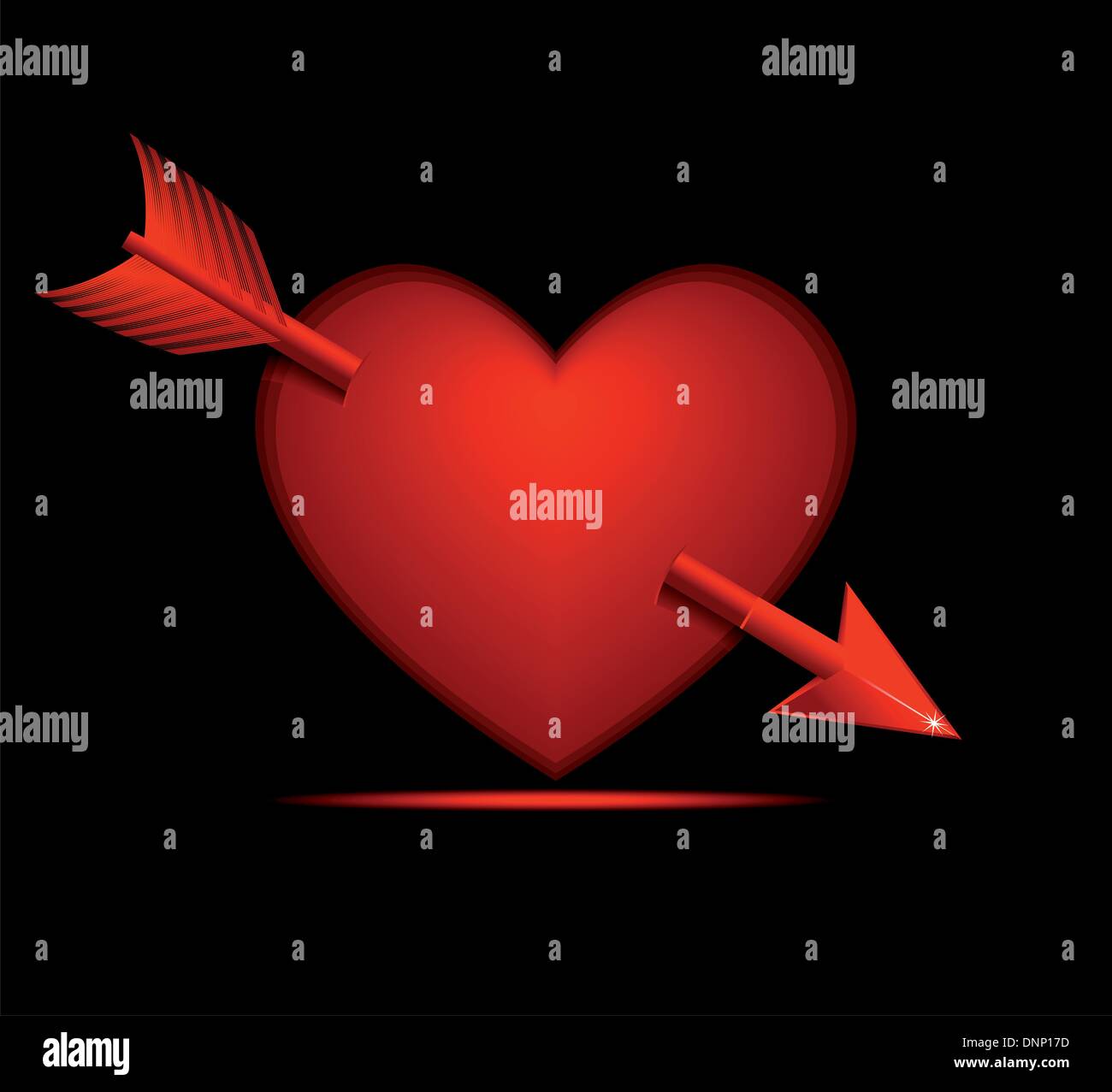 Valentine avec flèche d'Or - Be My Valentine Illustration de Vecteur