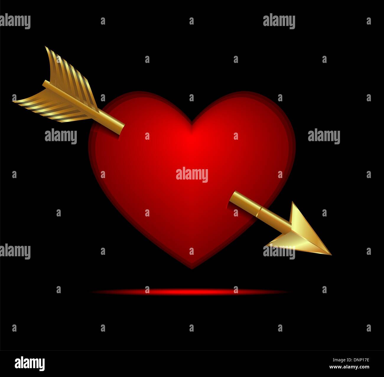 Valentine avec flèche d'Or - Be My Valentine Illustration de Vecteur