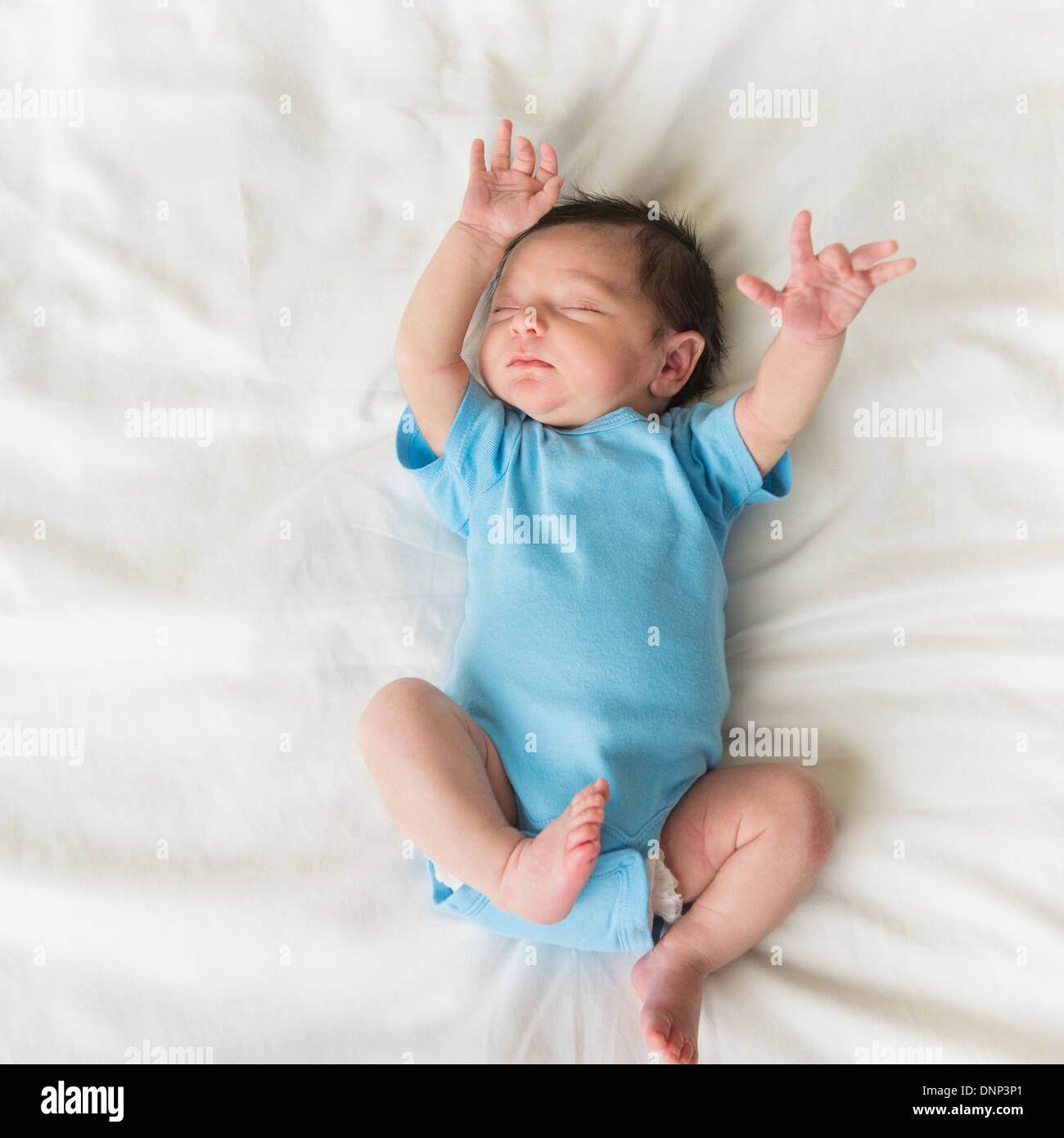 Portrait of newborn baby boy (0-1 months) sleeping Banque D'Images