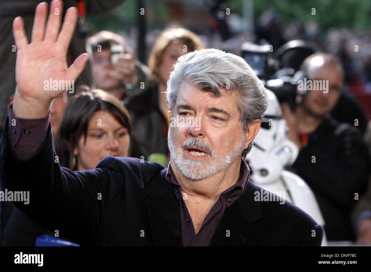 George Lucas Directeur à la première Allemande de 'Star Wars Episode III : La Revanche des Sith' à Berlin. Banque D'Images