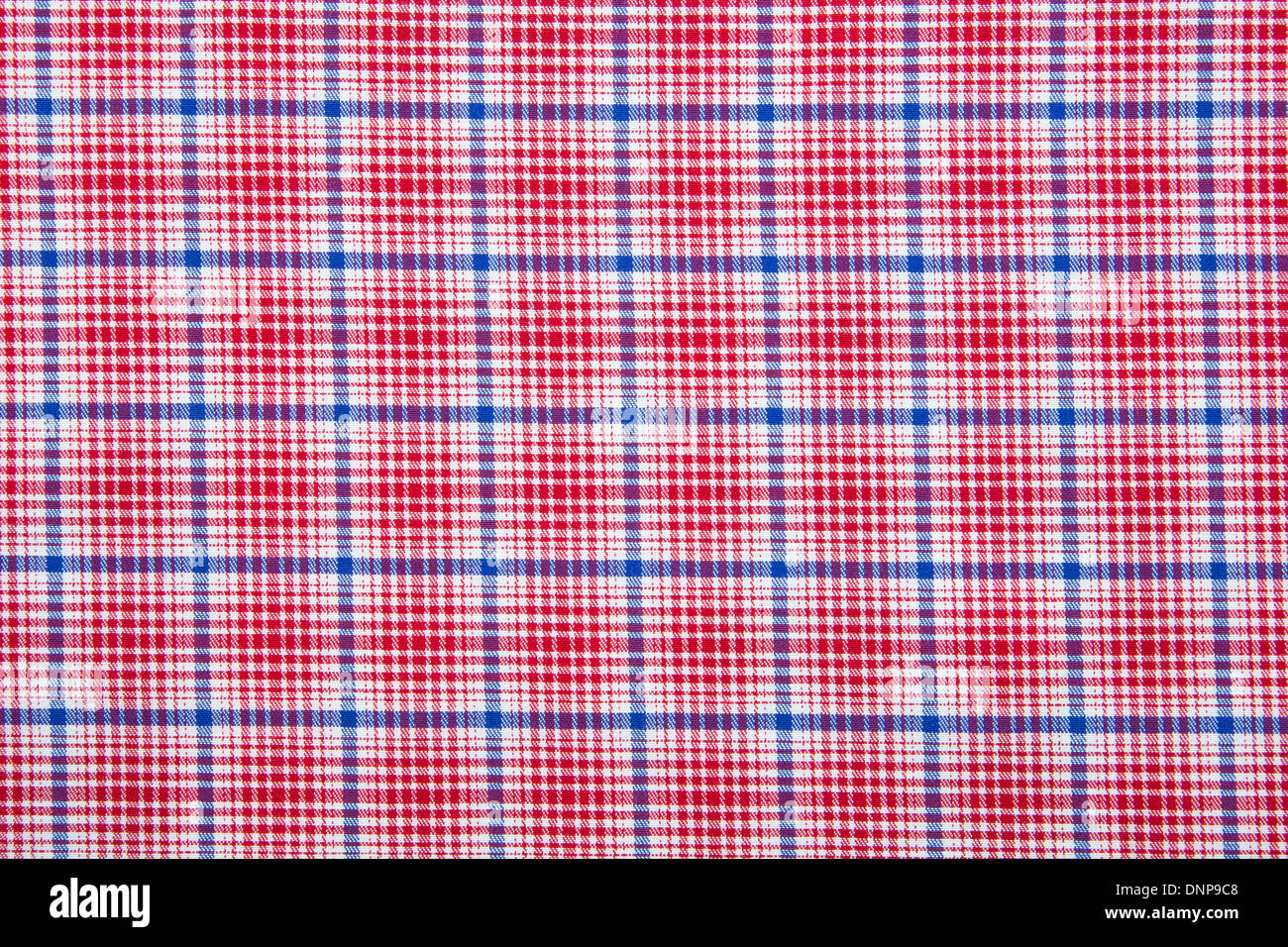 Matériau dans une grille rouge et bleu, un fond textile. Banque D'Images
