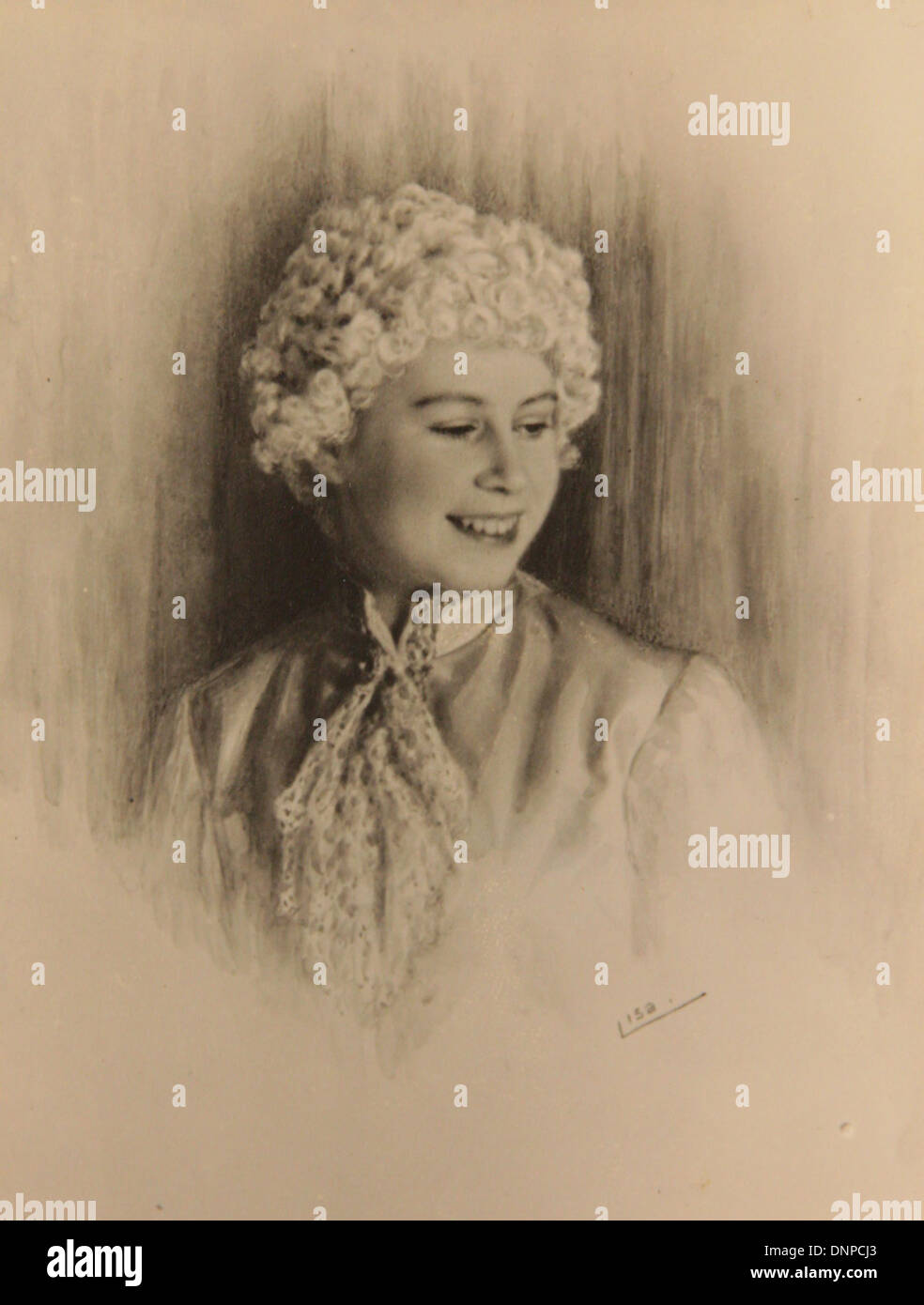 Une photographie de la princesse Elizabeth dans le jeu Aladdin, 1943 Banque D'Images
