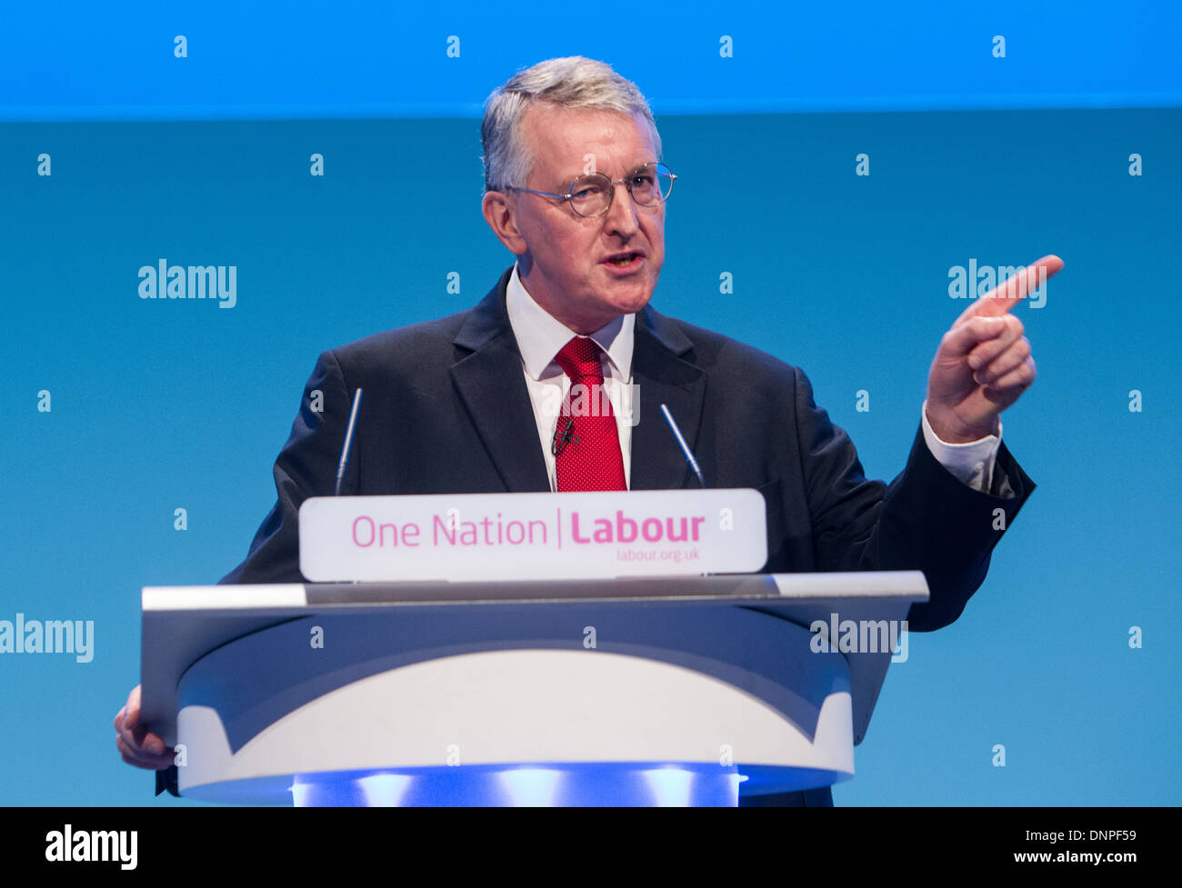 Hilary Benn, s'exprimant lors de la conférence du parti travailliste Banque D'Images