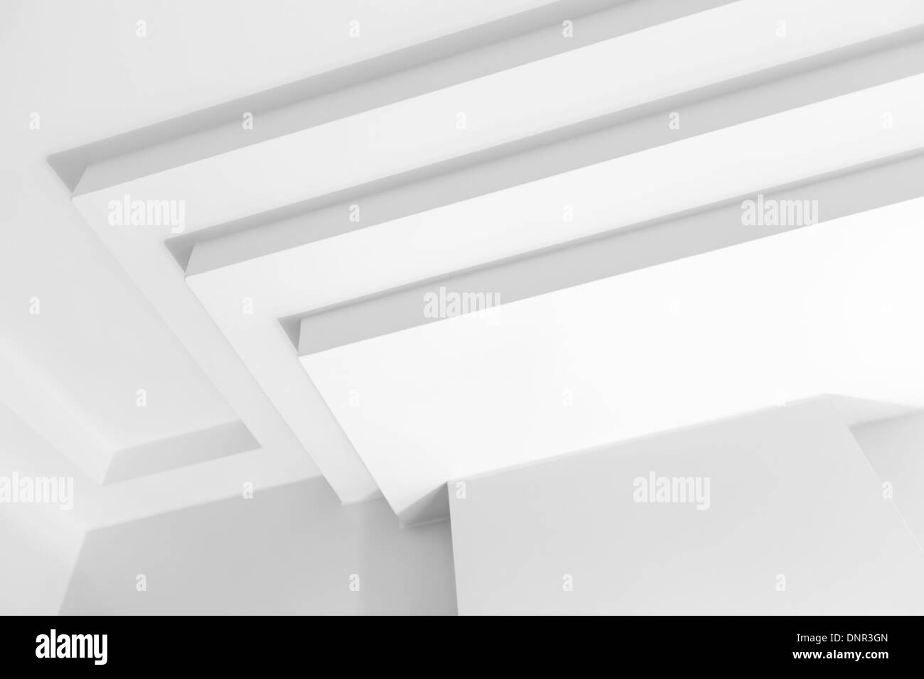 Résumé L'architecture blanc avec éléments de décoration géométrique fragment Banque D'Images