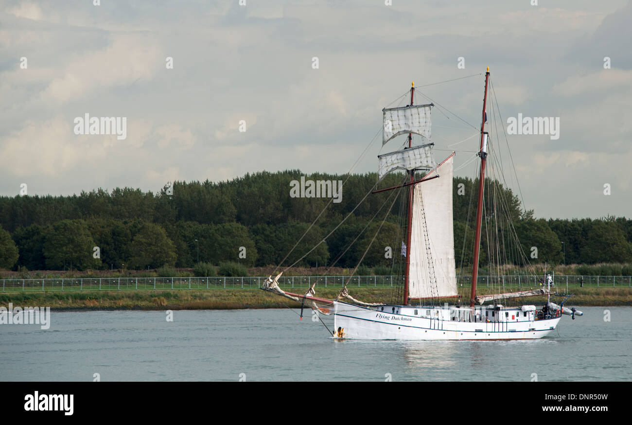 Le navire quitte le hollandais volant du port de Rotterdam, sur octobre 10,2012 à Rotterdam, Pays-Bas. Banque D'Images