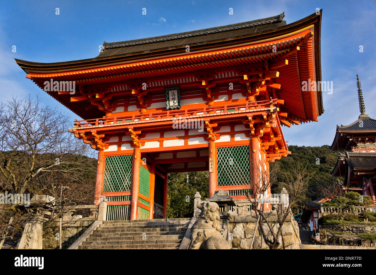 Entrée au Temple Kiyomizu dera à Kyoto, Japon Banque D'Images