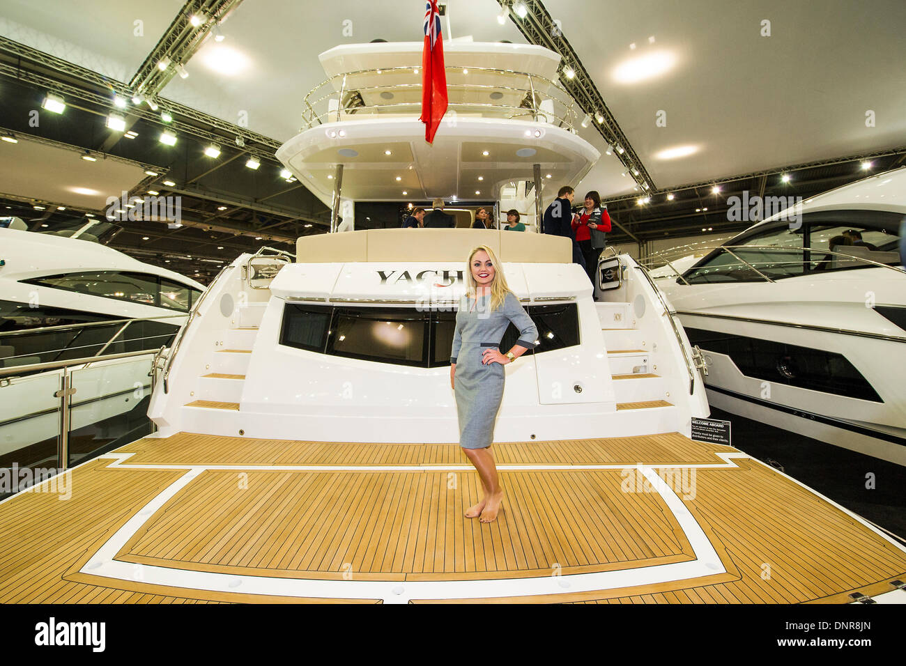 Londres, Royaume-Uni. 08Th Jan, 2014. Le London Boat Show ouvre à l'Excel Centre, Docklands, London, UK Crédit : Guy Bell/Alamy Live News Banque D'Images