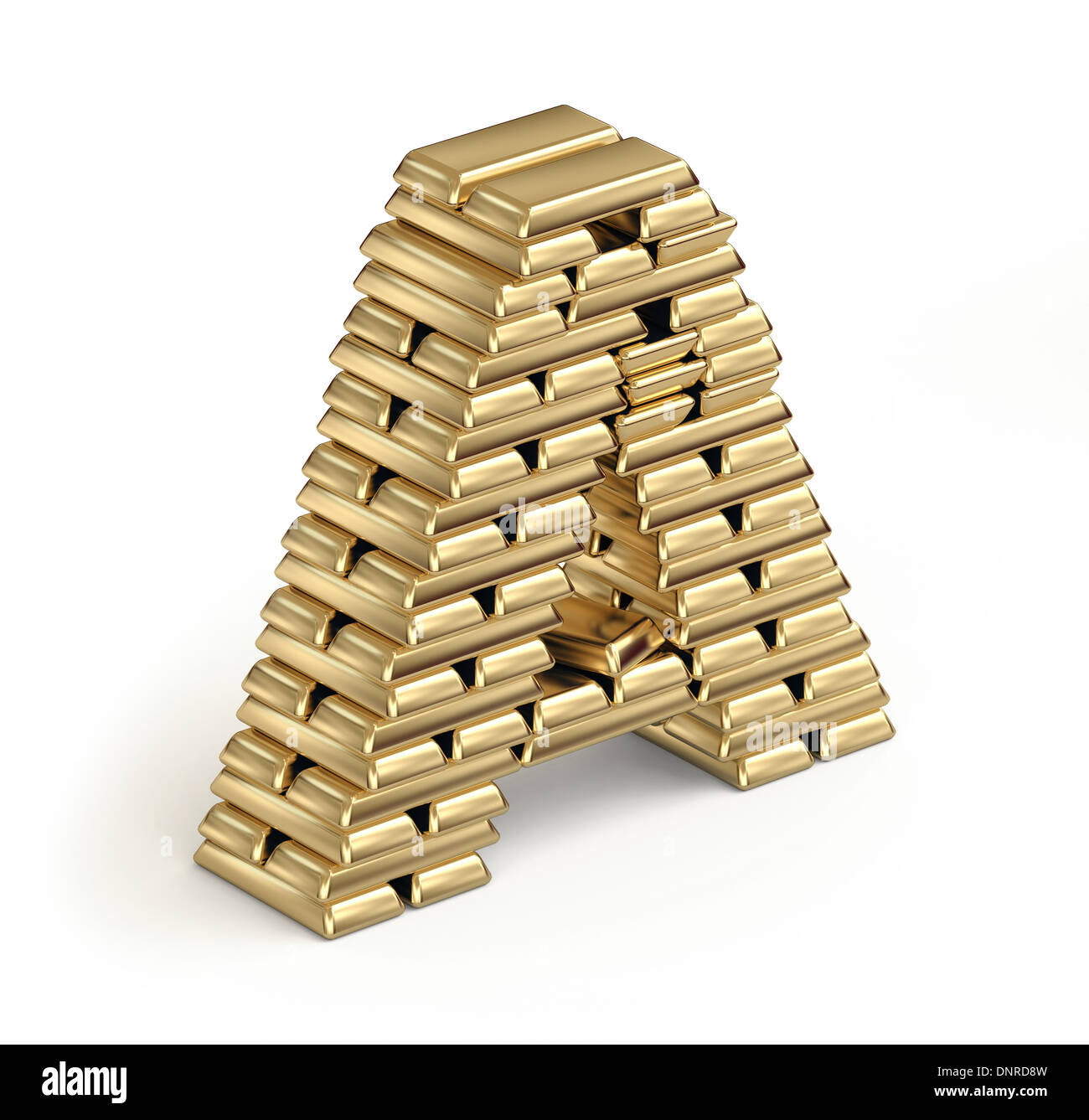 Une lettre à partir de barres d'or Banque D'Images