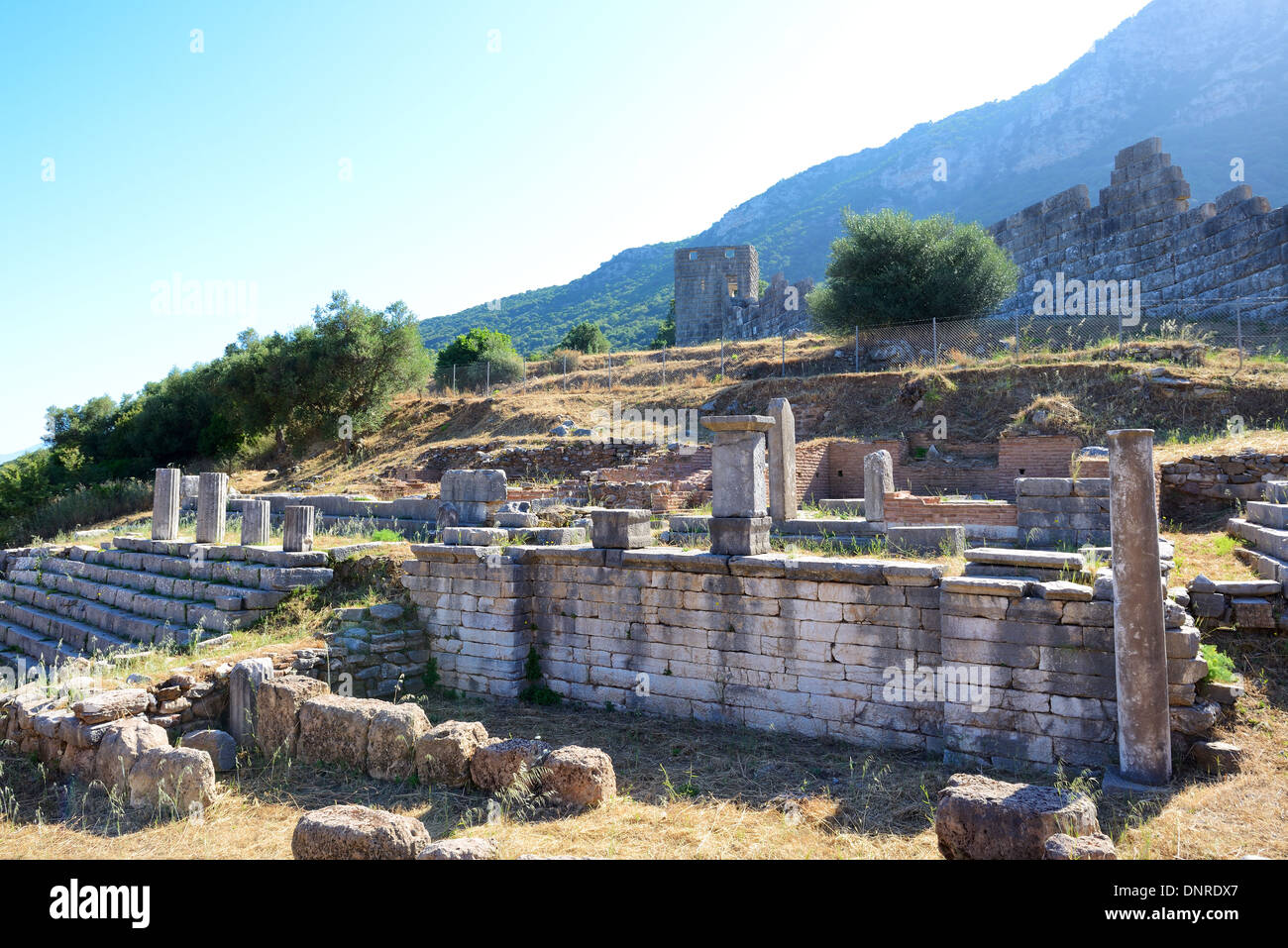 Les ruines de l'Arcadian Gate, Péloponnèse, Grèce Banque D'Images