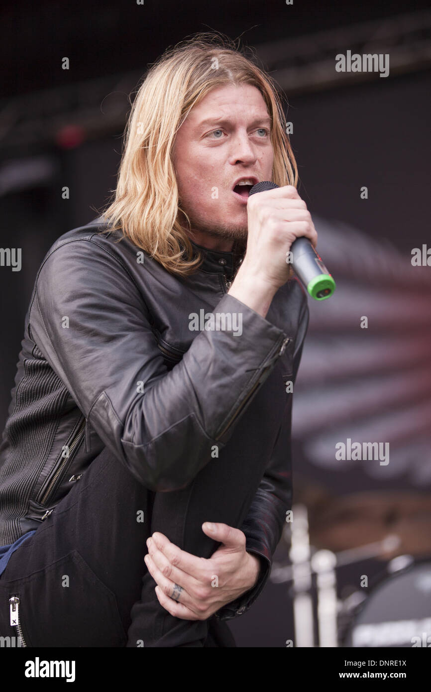 Saint Paul, Minnesota, USA. 28 mai, 2011. Le chanteur WES SCANTLIN de Puddle of Mudd fonctionne à 2011 93X Fest à St Paul, Minnesota © Daniel DeSlover/ZUMAPRESS.com/Alamy Live News Banque D'Images