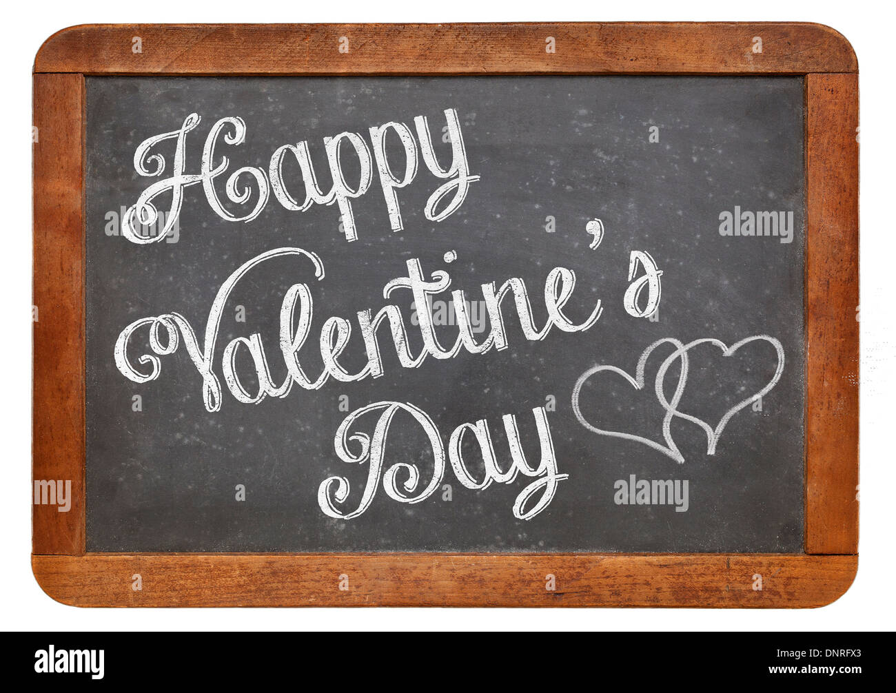 Happy Valentine's Day - craie blanche du texte sur un tableau noir ardoise vintage Banque D'Images