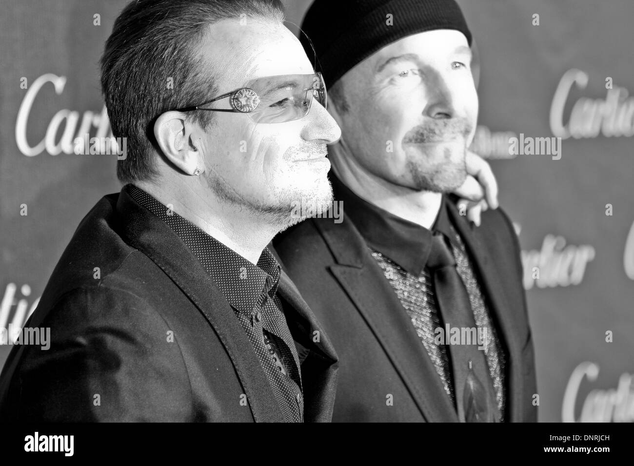 Bono et The Edge de U2 assister à Festival du Film de Palm Springs Banque D'Images
