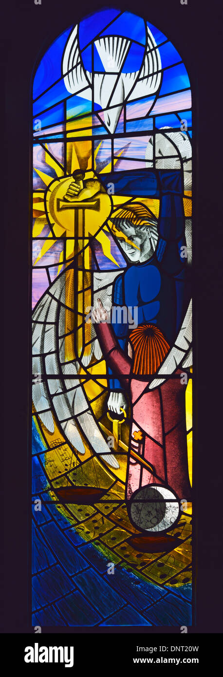 Saint Michael. Détail de fenêtre. Église de Saint Michel. Bowness-on-Solway, Cumbria, Angleterre, Royaume-Uni, Europe. Banque D'Images