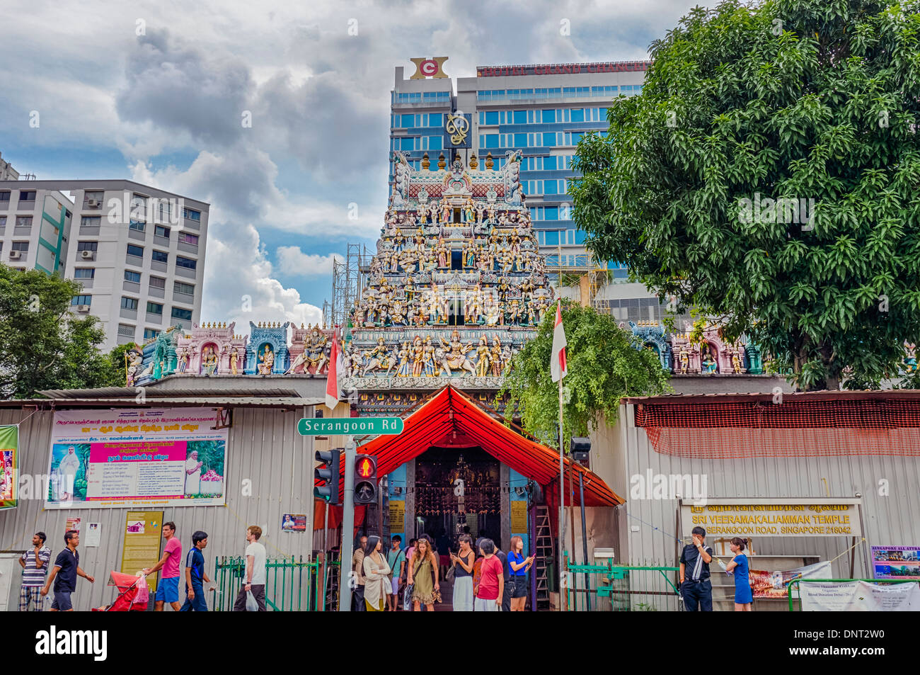 Temple Sri Veeramakaliamman, Little India, Singapour Banque D'Images