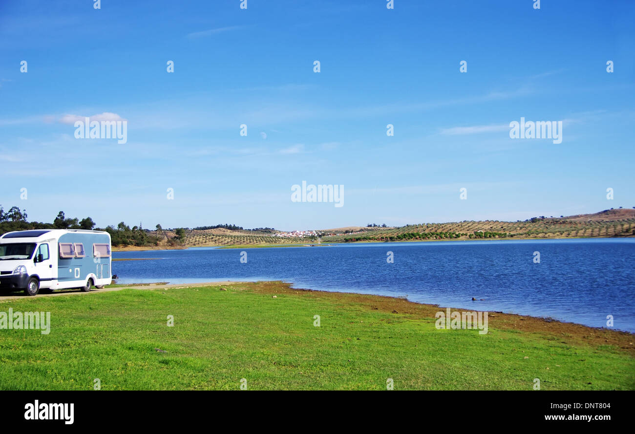 Paysage du lac d'Alqueva Banque D'Images