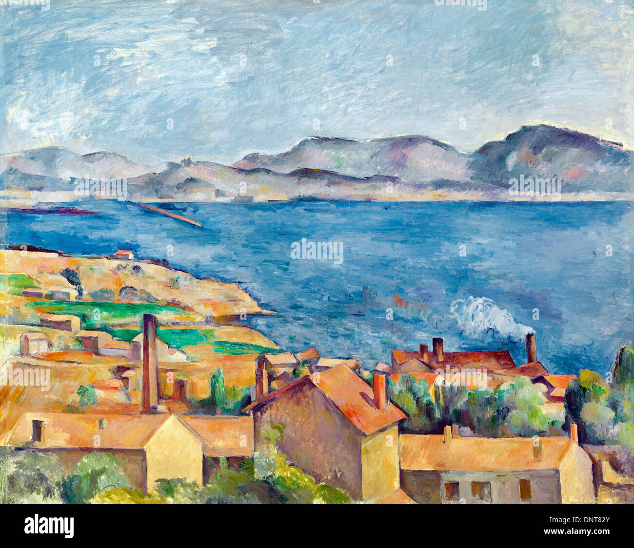 Paul Cézanne, la baie de Marseille, vu de l'Estaque. Vers 1885. Huile sur toile. Art Institute of Chicago, Chicago, USA. Banque D'Images