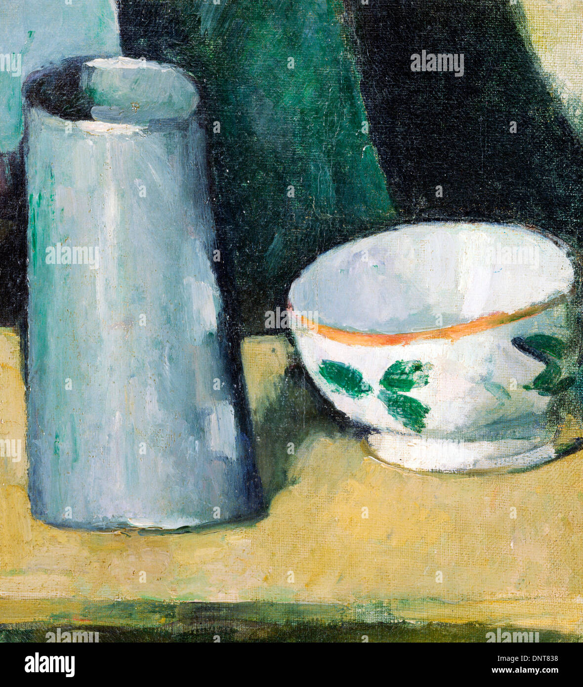 Paul Cezanne, bol et Milk-Jug 1873-1877 Huile sur toile. Musée d'Art Bridgestone, Tokyo, Japon. Banque D'Images