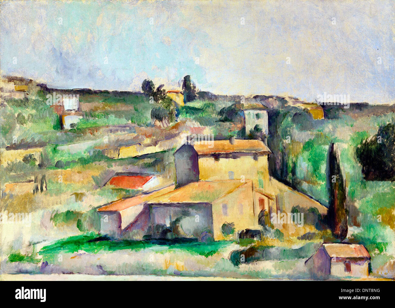 Paul Cezanne, Champs à Bellevue 1892-1895 à Prague Huile sur toile. La Phillips Collection, Washington, D.C., USA. Banque D'Images