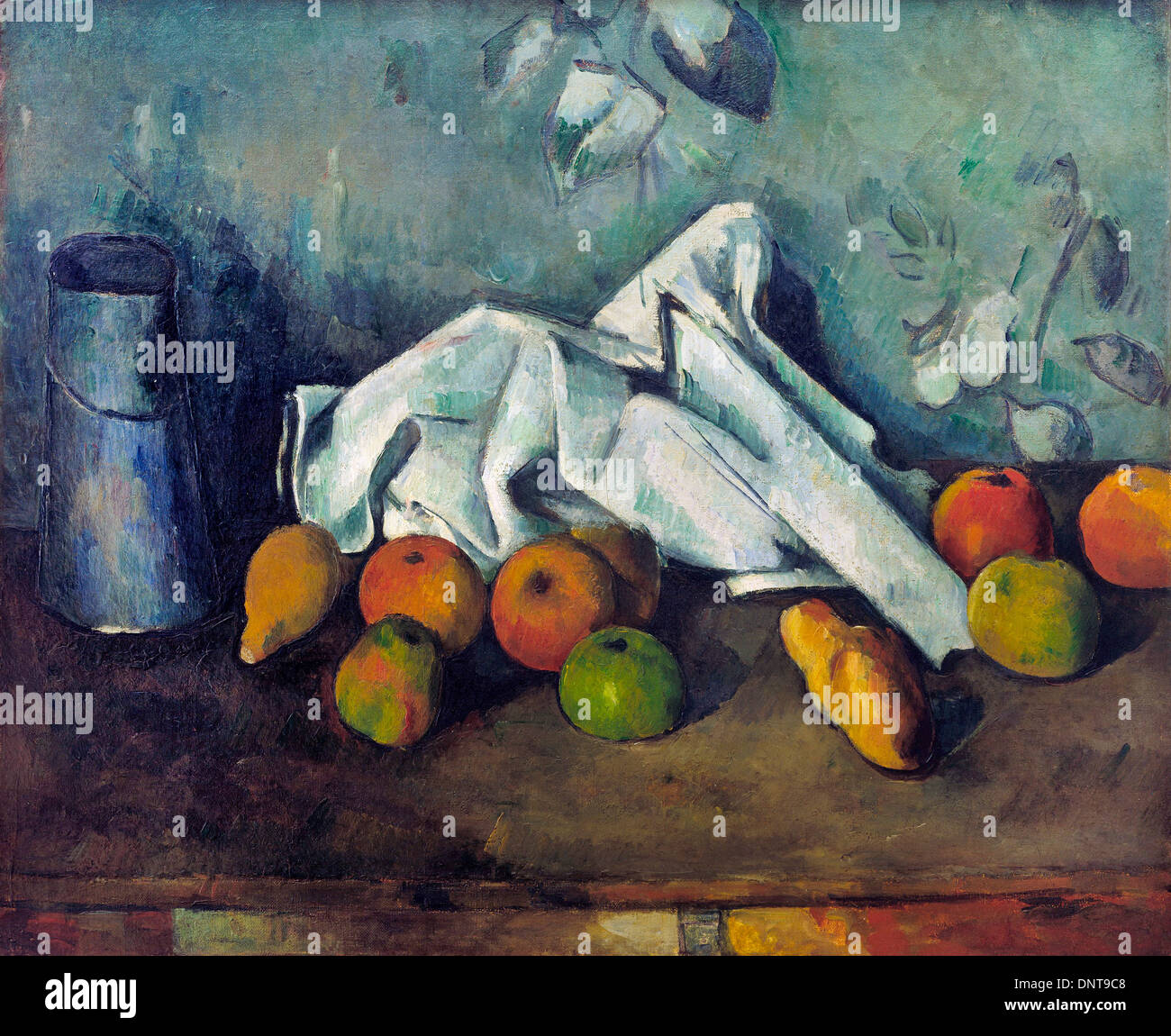 Paul Cézanne, le lait et les pommes peuvent 1879-1880 Huile sur toile. Museum of Modern Art, New York City, USA. Banque D'Images