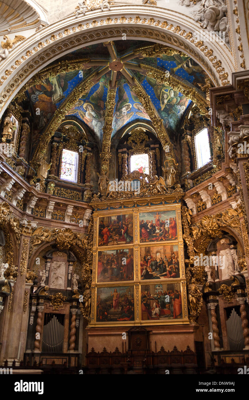 Œuvres à l'intérieur de la basilique-cathédrale de l'Assomption de Notre-Dame de Valence Espagne Banque D'Images