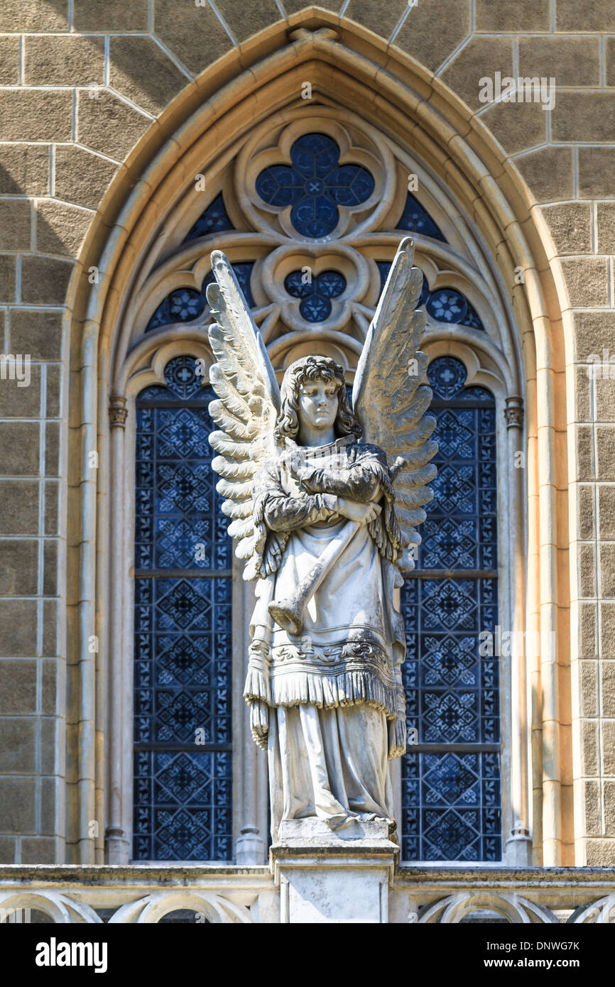 L'architecture gothique de l'Église Détail Angel Banque D'Images