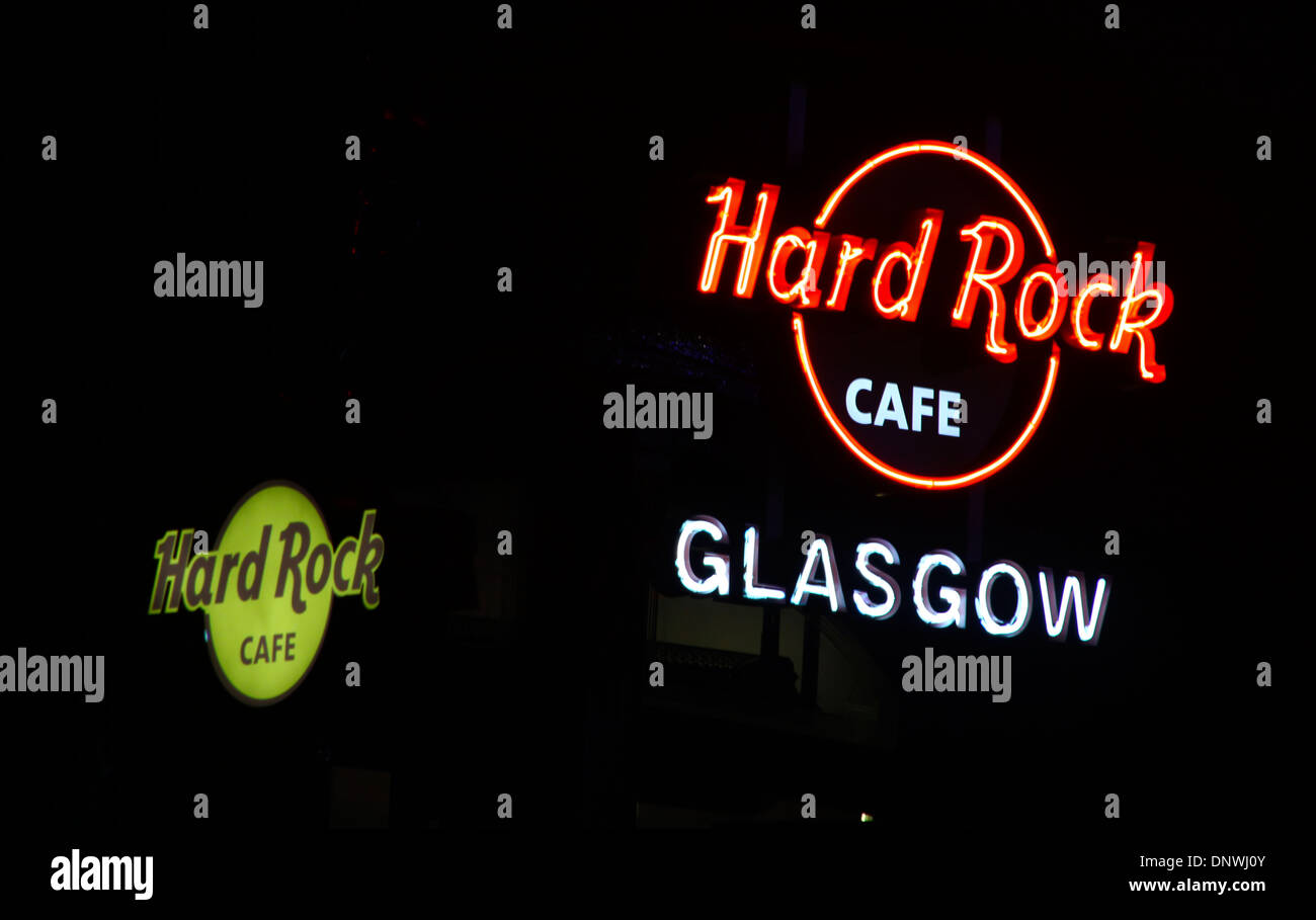Signer de nouveaux Hard Rock Café Restaurant Buchanan Street Glasgow Banque D'Images