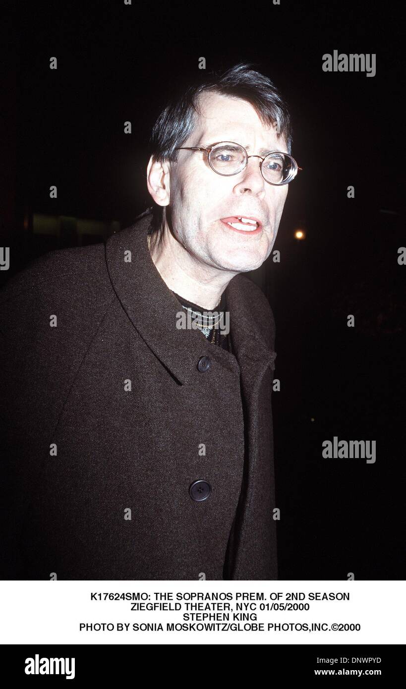 20 février 2001 - K17624SMO : The Sopranos PREM. De 2ème saison.ZIEGFIELD THEATRE, NYC 01/05/2000.Stephen King. SONIA MOSKOWITZ/(2000 Image : © Crédit Photos Globe/ZUMAPRESS.com) Banque D'Images