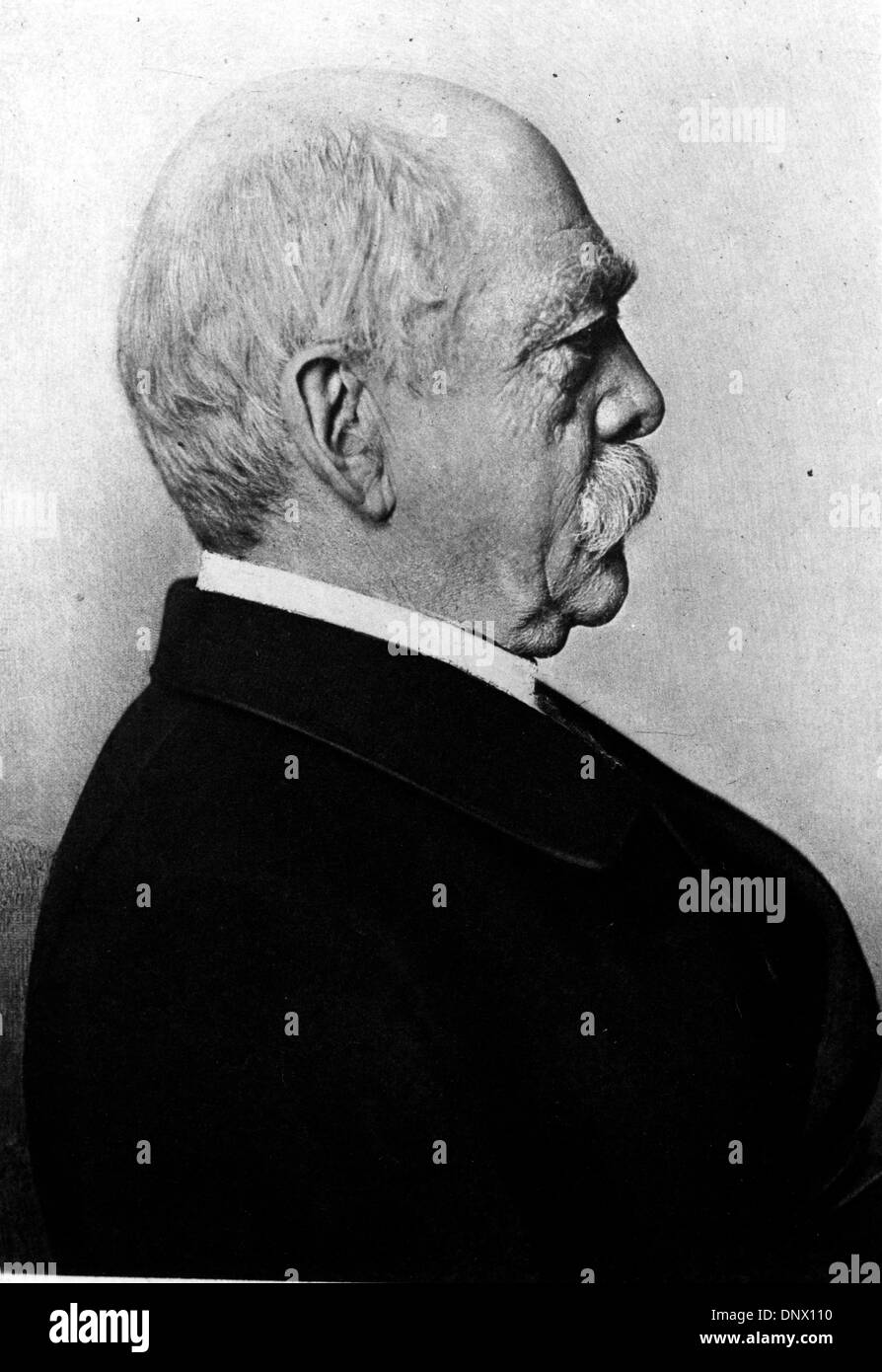 Le 1 mai, 1898 - Berlin, Allemagne - Portrait du prince Otto von Bismarck, duc de Lauenburg (1815-1898), homme d'État allemand et le chancelier, l'un des plus importants dirigeants du 19e siècle. (Crédit Image : © Keystone Photos USA/ZUMAPRESS.com) Banque D'Images