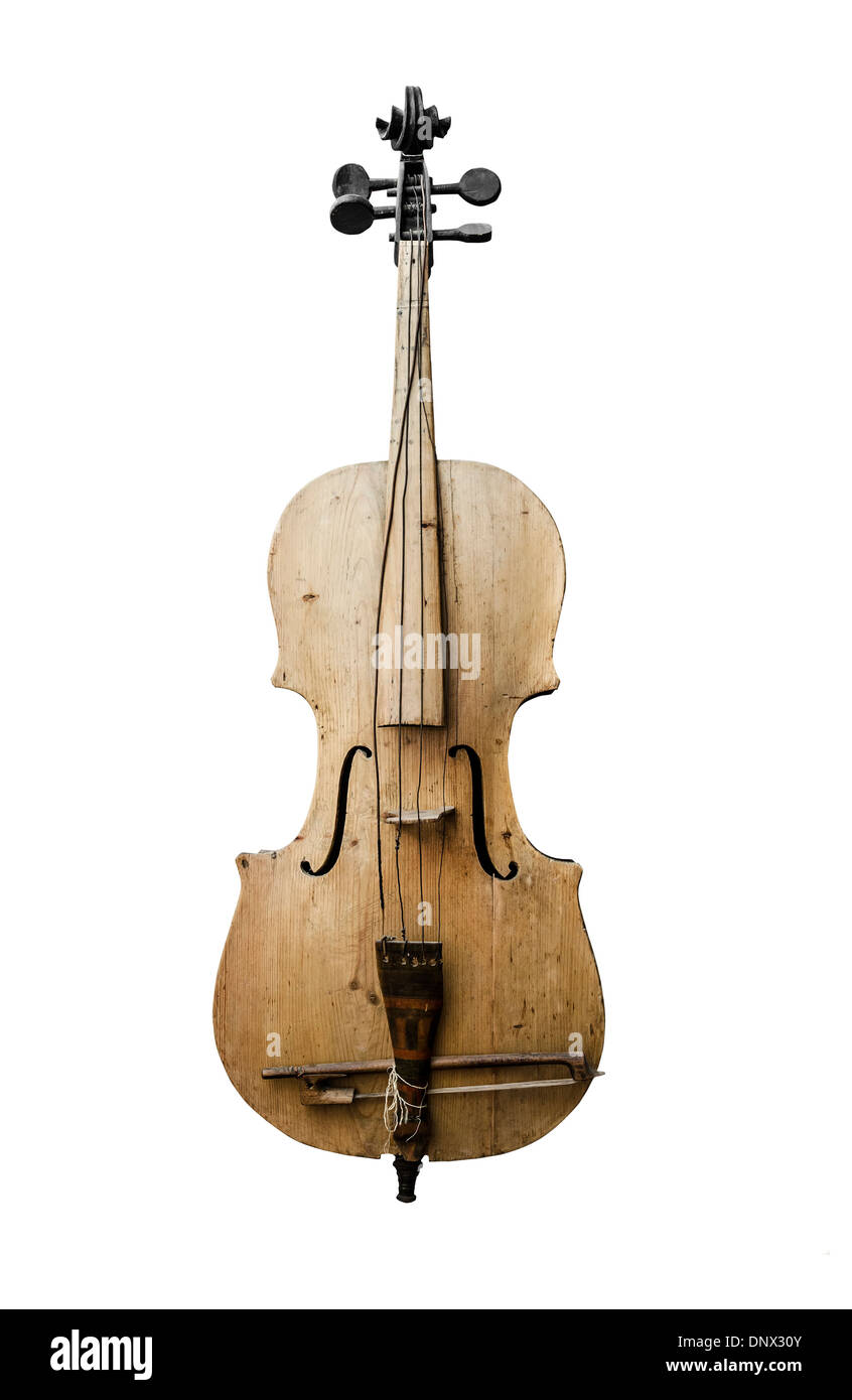 Images de l'ancien violon vintage. Isolé sur fond blanc Banque D'Images