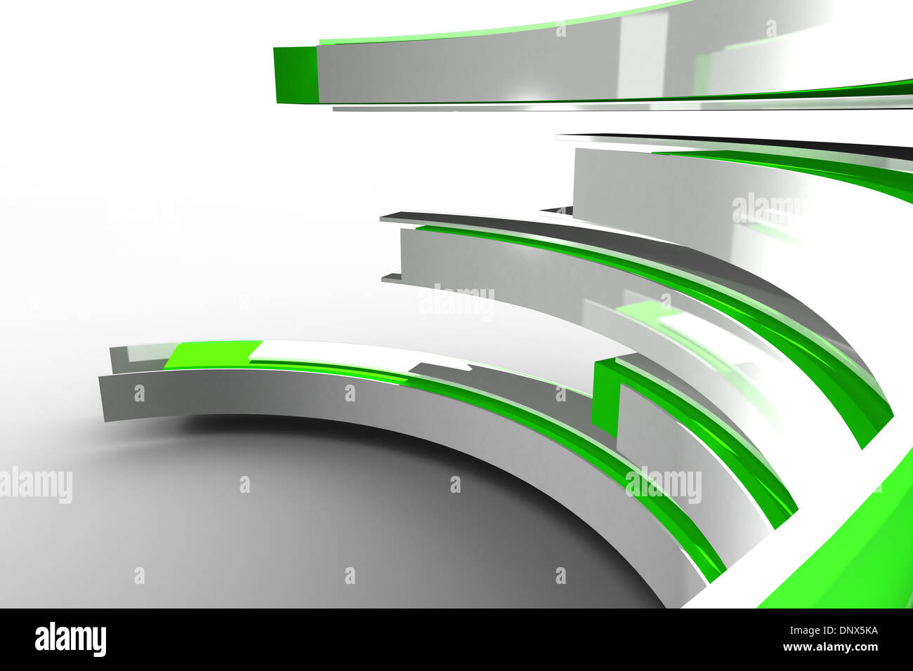 Structure courbe verte et blanche Banque D'Images