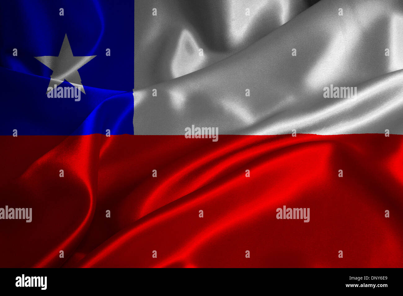 Chili drapeau sur la finition satinée. Banque D'Images