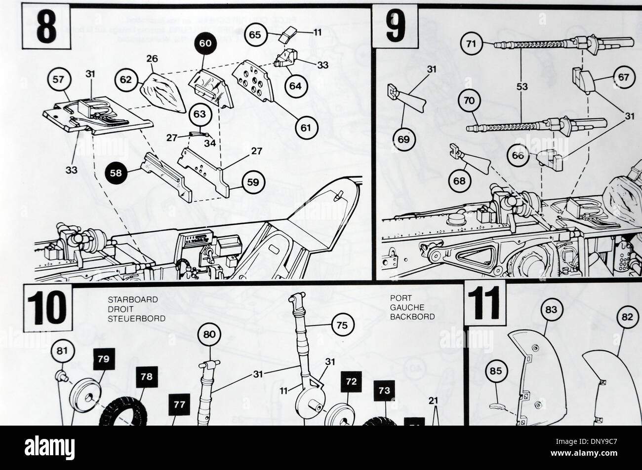 Instructions de montage du kit Airfix Banque D'Images