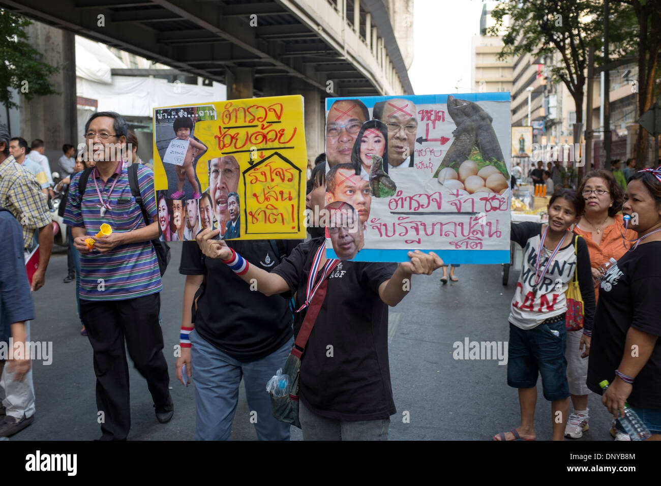 Des manifestants anti Gouvernement Bangkok Thaïlande Banque D'Images