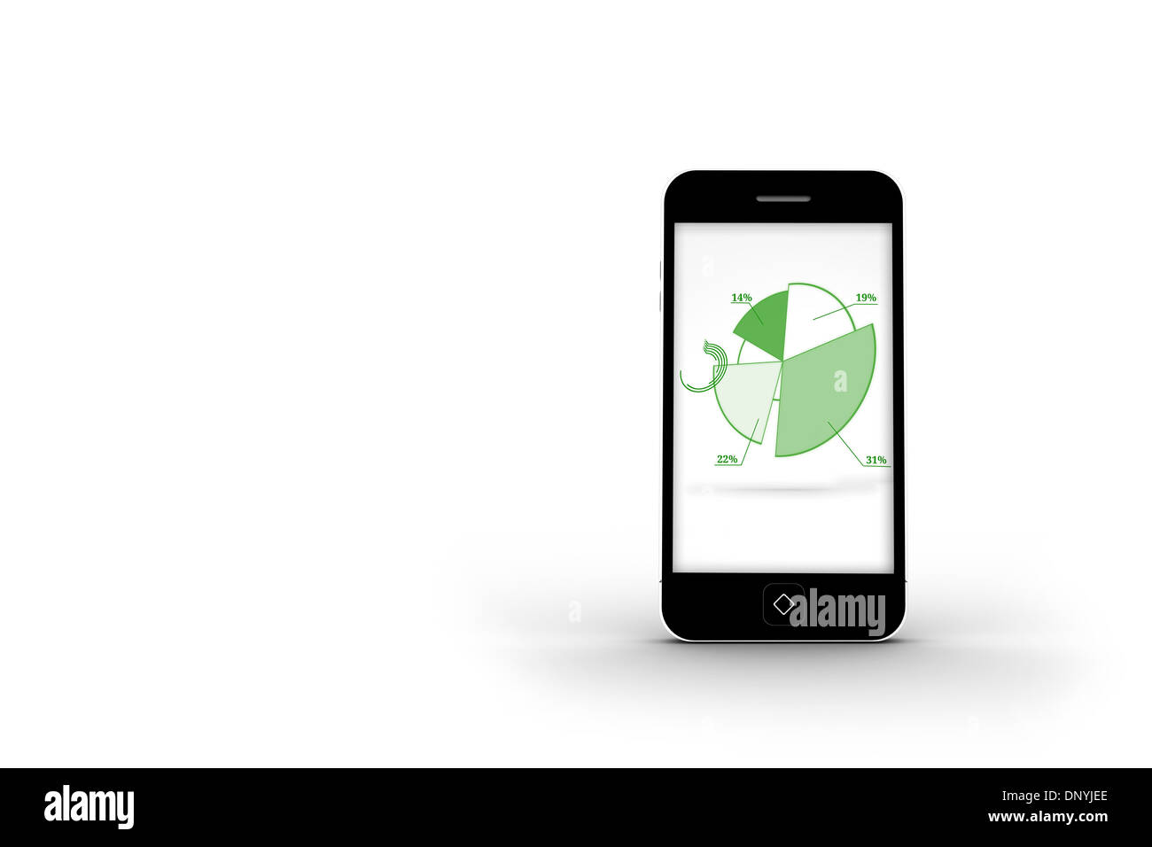 Graphique sur l'écran du smartphone Banque D'Images