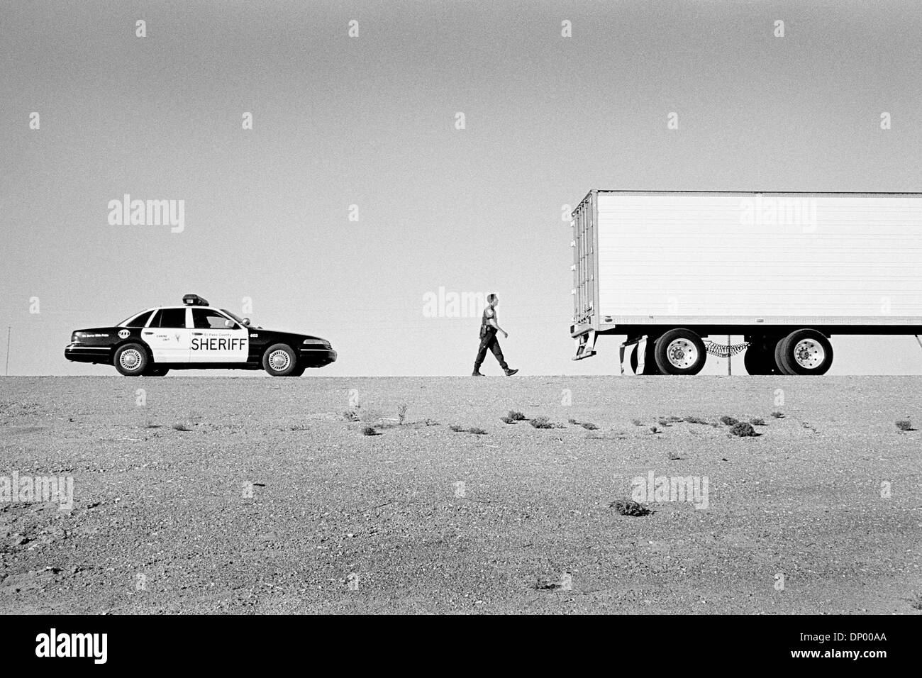 21 févr. 2006 ; El Paso, TX, USA ; (Photo d'archives ; 1997) Grande 18 camions wheeler sont couramment utilisés pour introduire des tonnes de drogue dans le pays. Crédit obligatoire : Photo par Jérôme Brunet/ZUMA Press. (©) Copyright 2006 by Jerome Brunet Banque D'Images