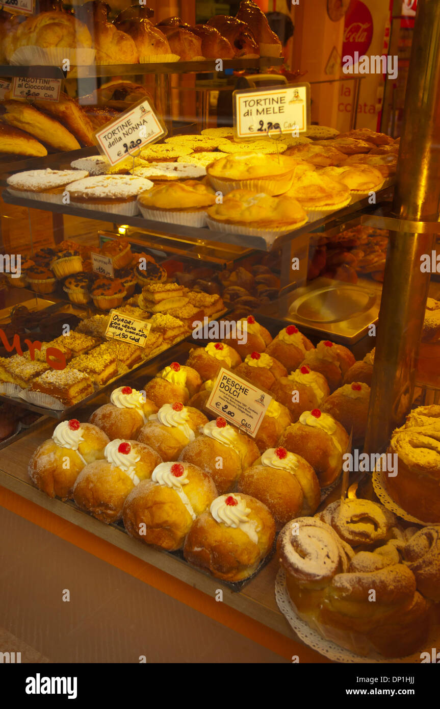 Les produits de boulangerie pâtisserie Région Ligurie Gênes fenêtre Italie Europe Banque D'Images