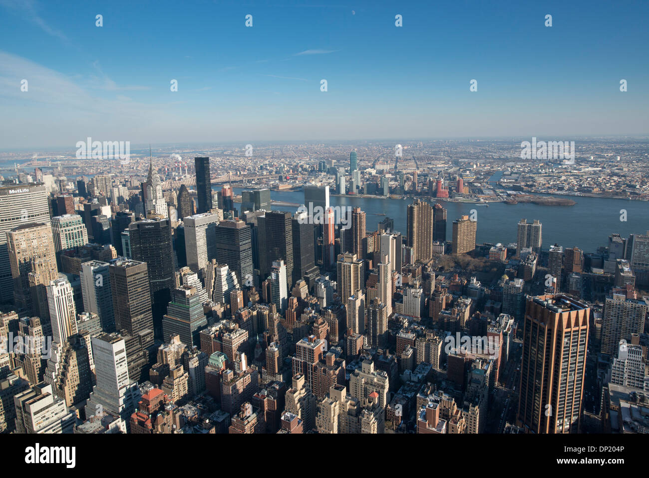 Vue depuis l'Empire State Building, Manhattan, New York City, New York, USA Banque D'Images