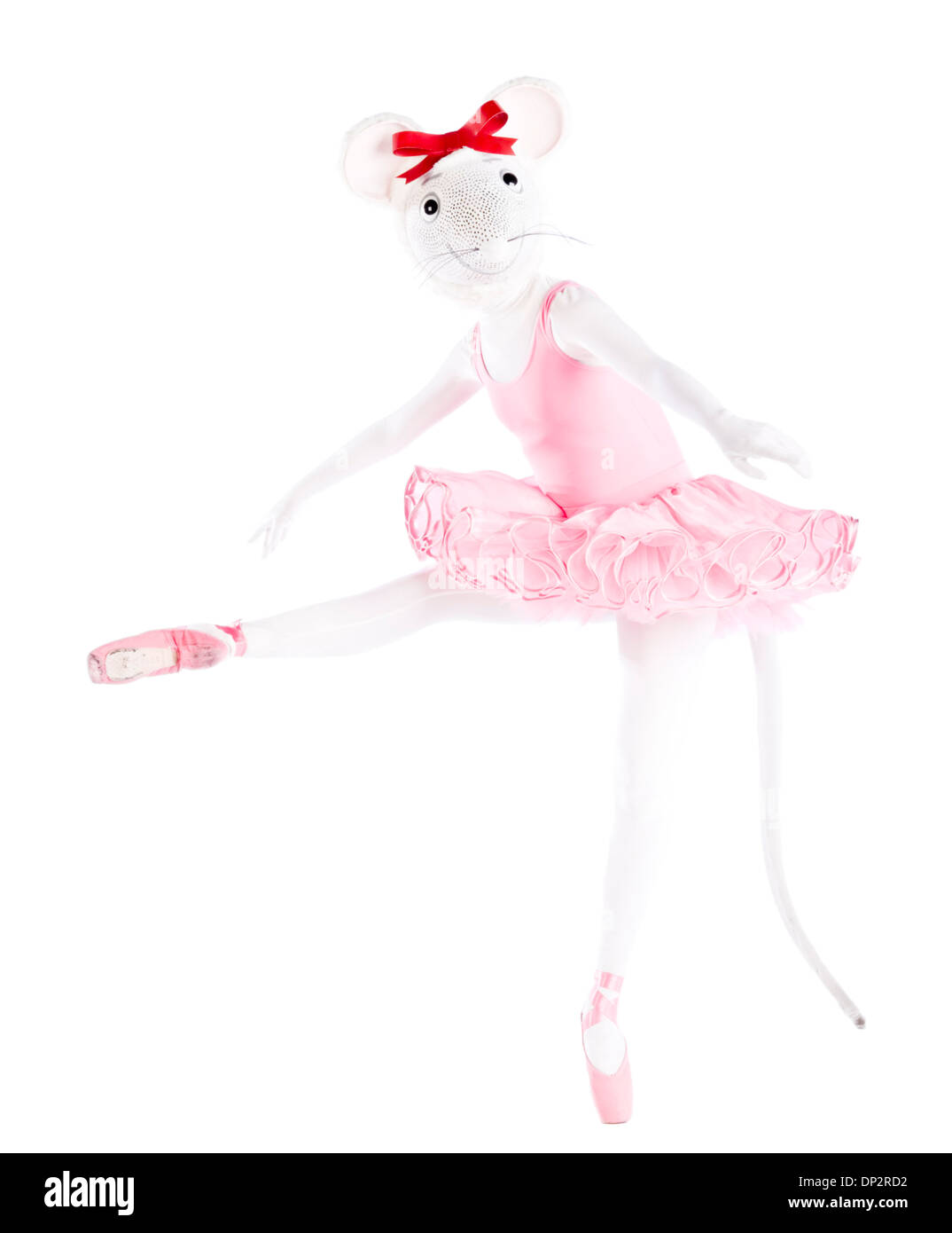 Angelina Ballerina en pointe à la recherche dans l'appareil photographié dans le studio. Banque D'Images
