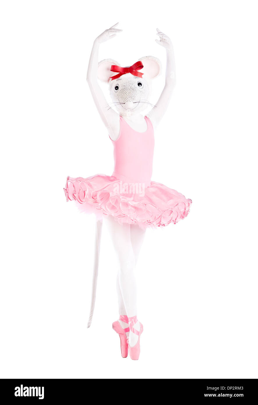 Angelina Ballerina en pointe photographiés en studio. Banque D'Images