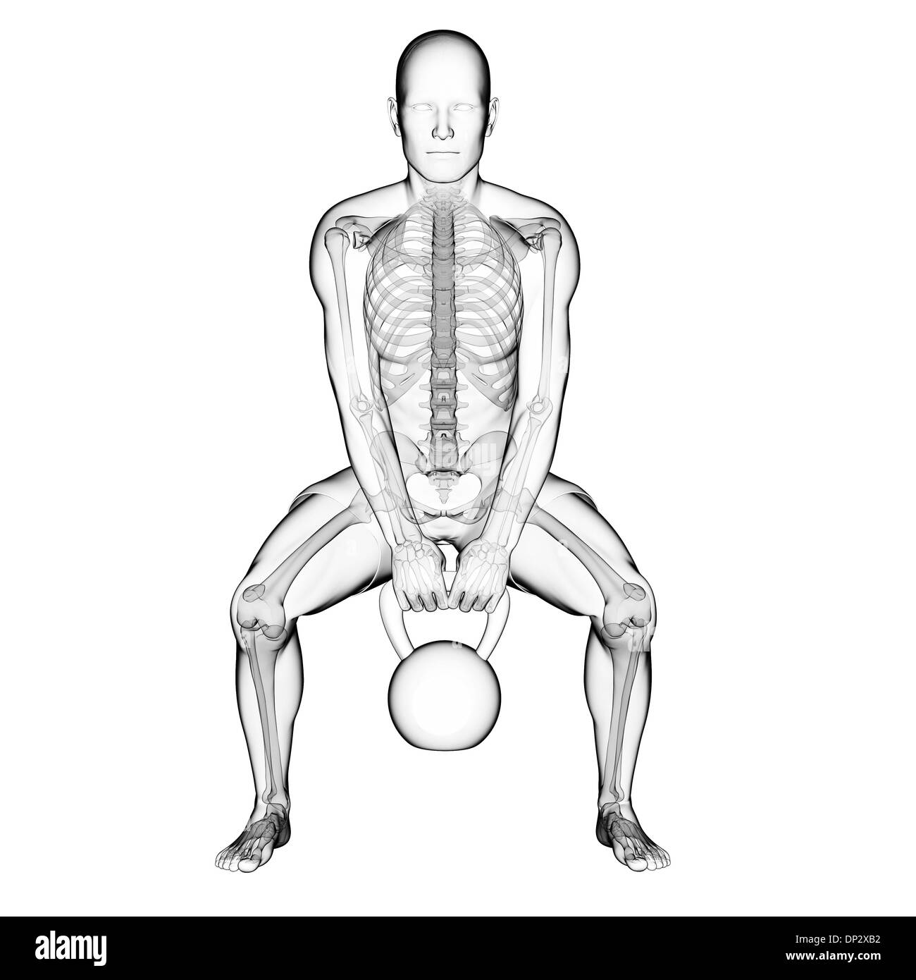 Kettlebell workout, artwork Banque D'Images