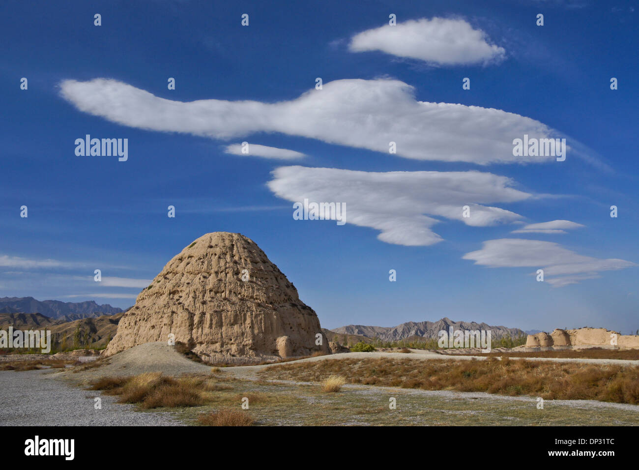 Western Xia Tombs (Tombeau # 3), Gunzhongkou, province de Ningxia, Chine Banque D'Images